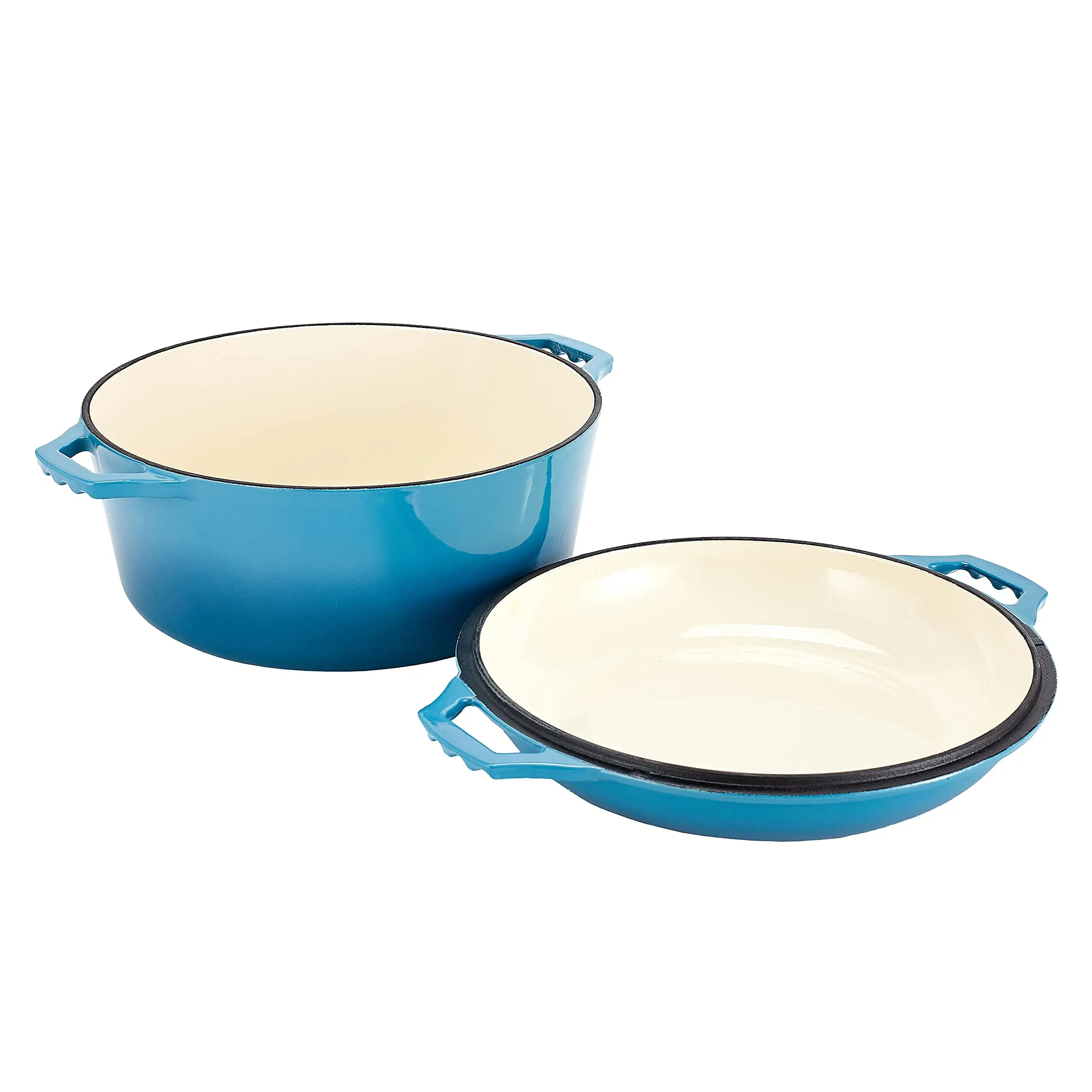 

| Enameled 2 In 1 Double Dutch Oven And Domed Skillet Lid 7 Quart | 1