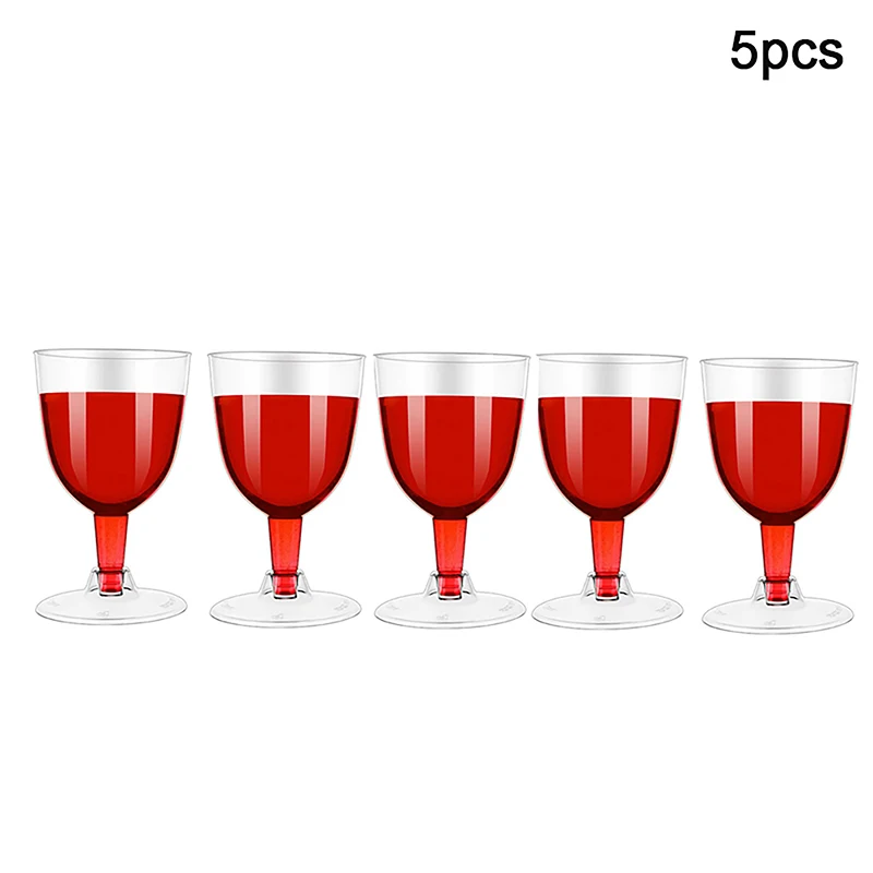 

5 шт. 170 мл прозрачные пластиковые стаканы для вина, многоразовые чашки для шампанского, коктейля, разноцветные чашки для пудинга и пива для свадебной вечеринки