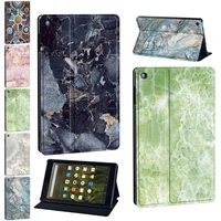 tablet case for fire 7hd 8hd 10 5th7th 9thgen marble pattern leather folding stand shell cover stylus