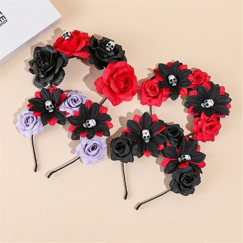 

Ободок на голову с изображением дня мертвой розы