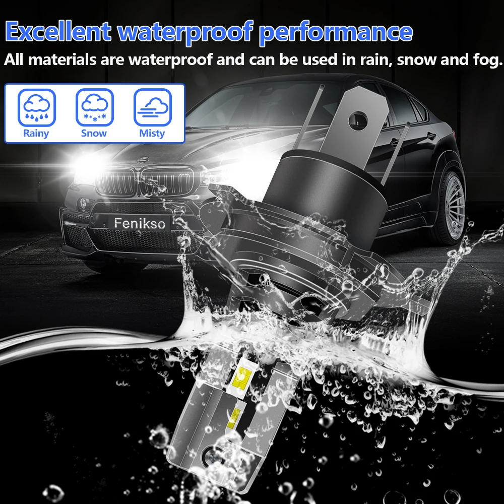 2 шт. Автомобильные светодиодные фары H4 H7 HIR2/9012 HB3/9005 HB4/9006