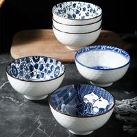 chanshova chinese retro style ceramic home small rice bowl porcelain noodle soup bowl personality china tableware h193
