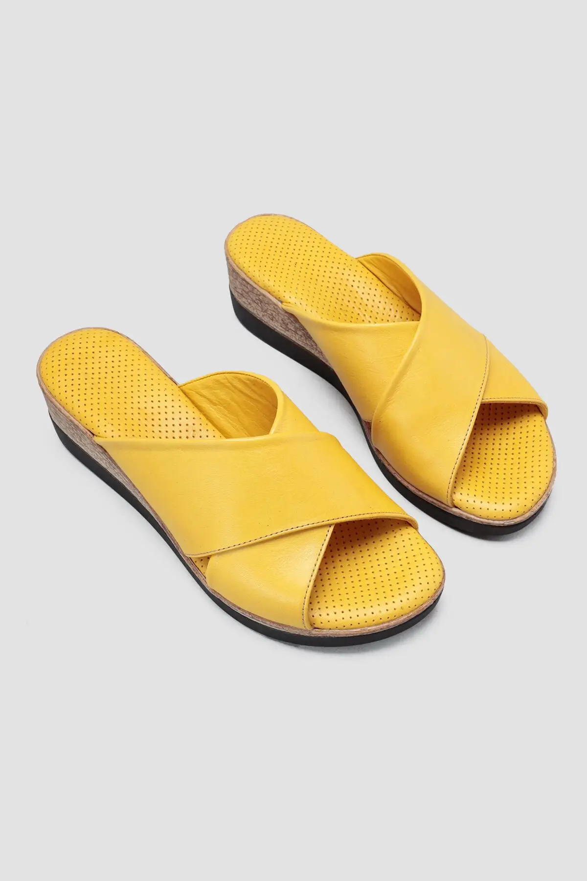 

Leather Cross Strappy Slippers