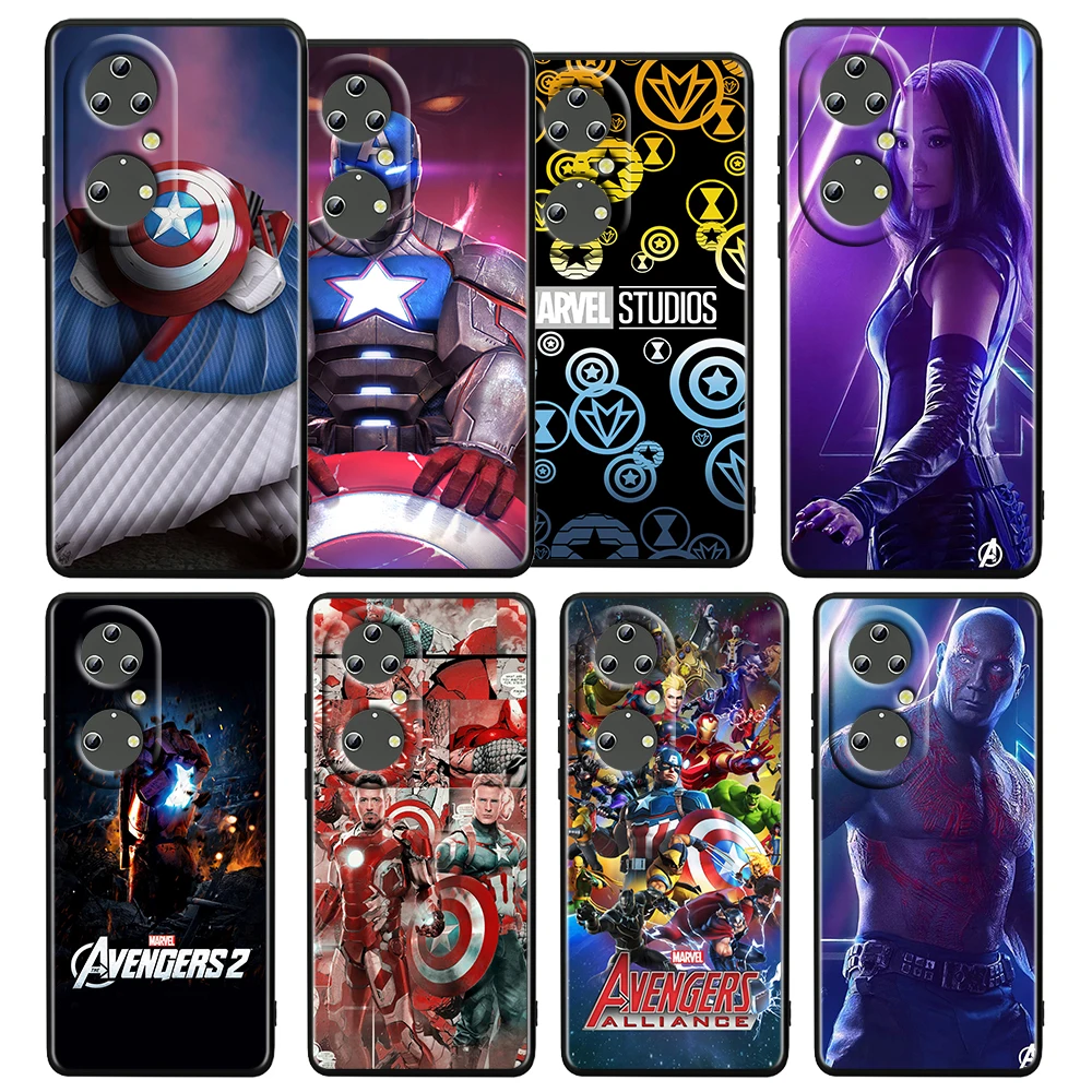 

Avengers Heroes Cool For Huawei P50 P20 P30 P40 5G P10 Pro Lite E Plus P9 Lite Mini Silicone Soft Black Phone Case Cover Capa