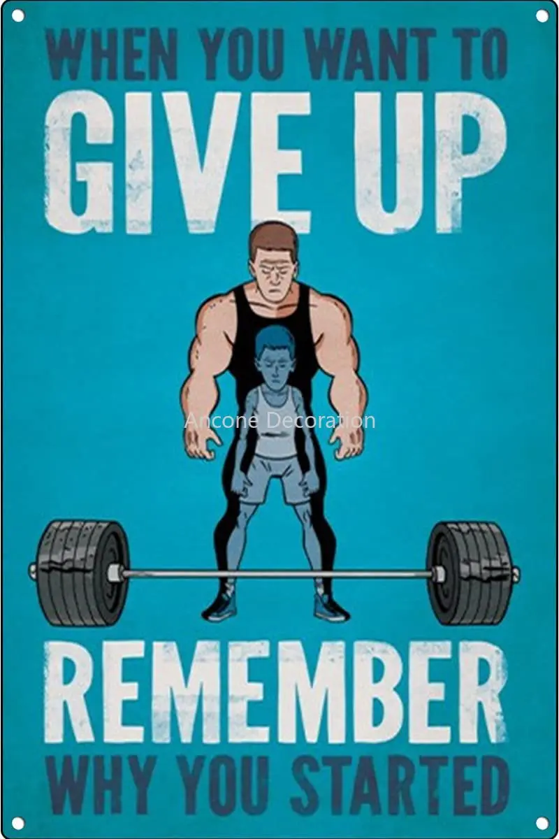 

Funny Vintage Tin Sign Bodybuilding Gym Poster - Weightlifting Art - Training Day Poster - Barbell Poster - When You