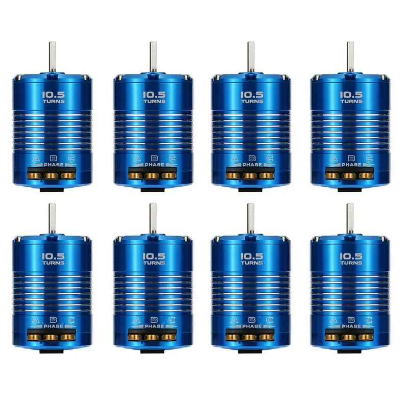 

8X High Efficiency 540 Sensored Brushless Motor For 1/10 RC Car Blue, 10.5T 3450KV