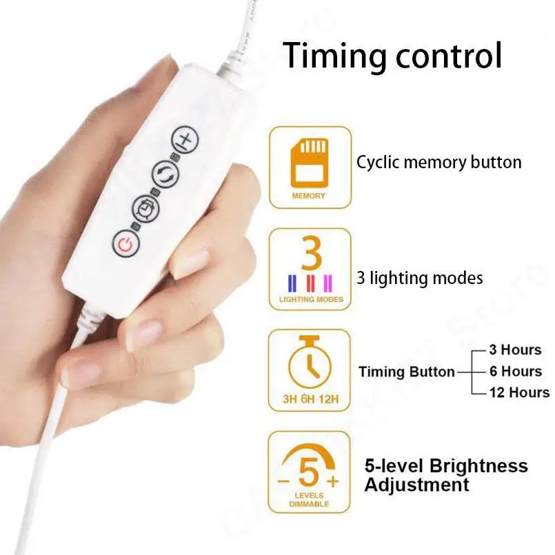 2 головки 44 светодиодный светильник для выращивания комнатных растений красный