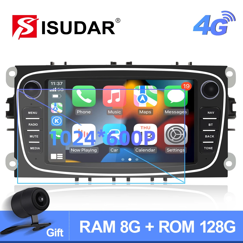 Isudar Android 10 автомобильное радио для FORD/Focus/S-MAX/Mondeo/C-MAX/Kuga/Galaxy Авторадио Аудио