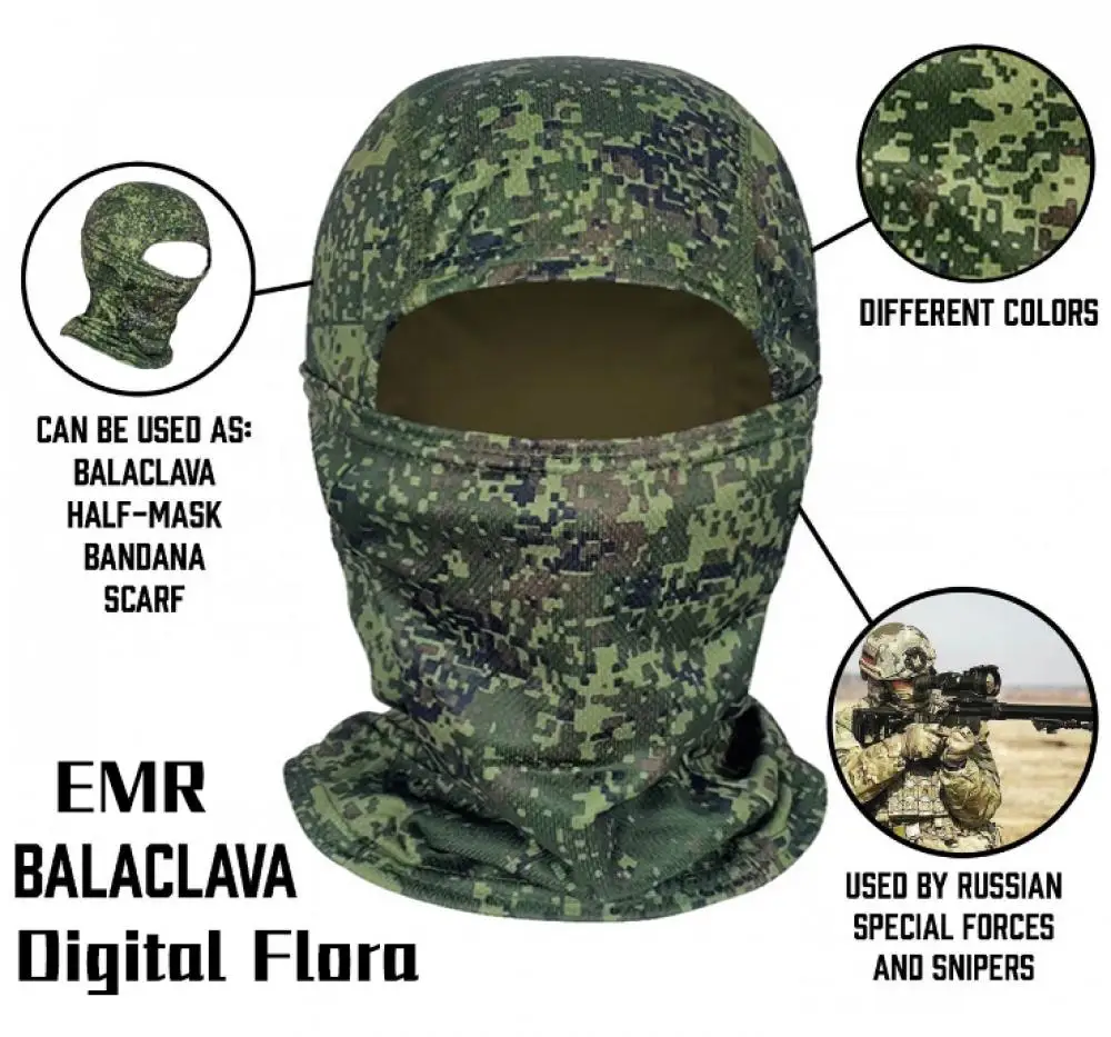 

Russian Military EMR Camouflage High-Quality VDV Outdoor Hunting Clothing Quick Drying Breathable Tactical Head set Mask