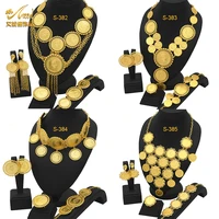 aniid indian gold plated coin tassel pendant necklace jewelry sets dubai party bridal wedding fashion choker bracelets set gifts