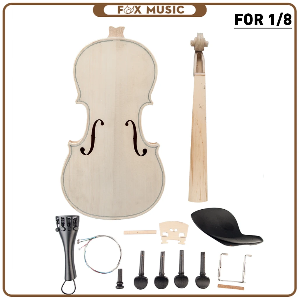 Violin DIY Kit Natural Solid Wood Acoustic Violin Fiddle Kit Spruce Top Maple Back Neck Fingerboard Violin Parts New