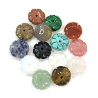 natural stone gem flower beads handmade crafts diy necklace bracelet earrings accessories for woman making jewelry size 15mm