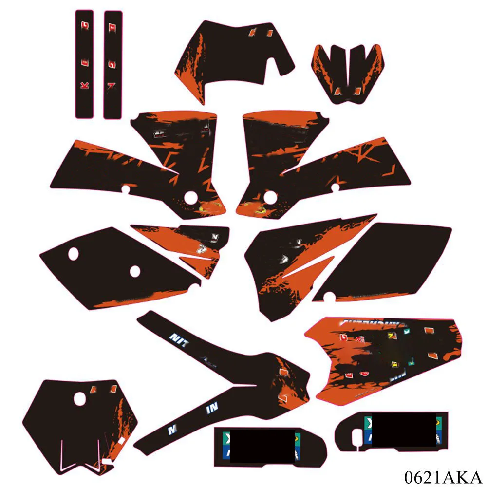 

for KTM 125 200 250 300 400 450 525 EXC 2004 Full Graphics Decals Stickers Kit Custom Number Name Stickers