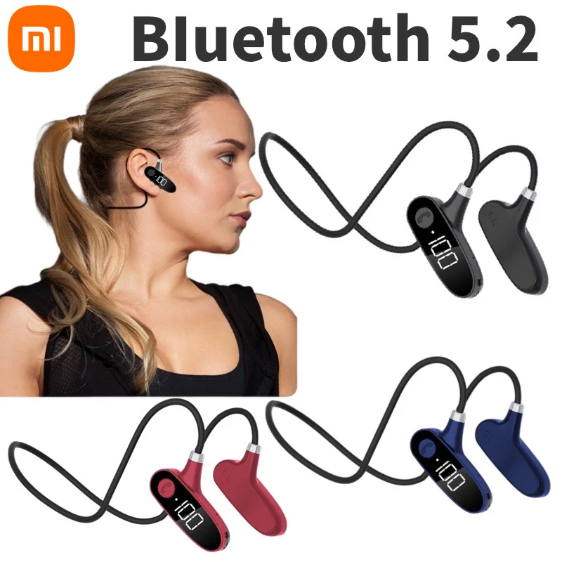 Фото Xiaomi H18 Беспроводные Bluetooth 5,2 наушники Спортивная водонепроницаемая гарнитура Цифровые OWS наушники с гладкой звуковой проводимостью на шею №1