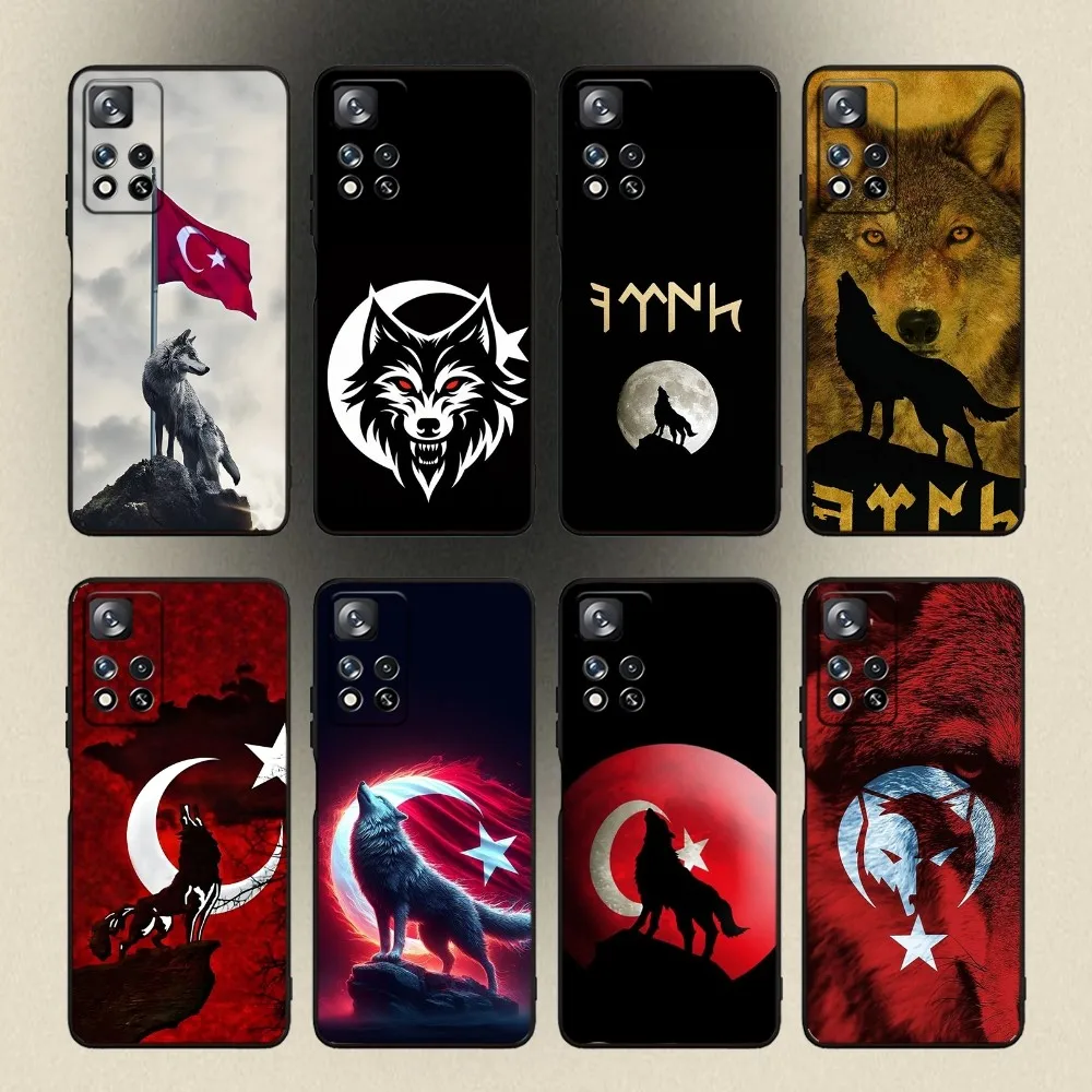 Turk Wolf Turkey Flag Phone Case For Samsung Galaxy A20 A21s A22 A31 A32 A52 A53 A72 73 A80 A91 Soft Black Cover