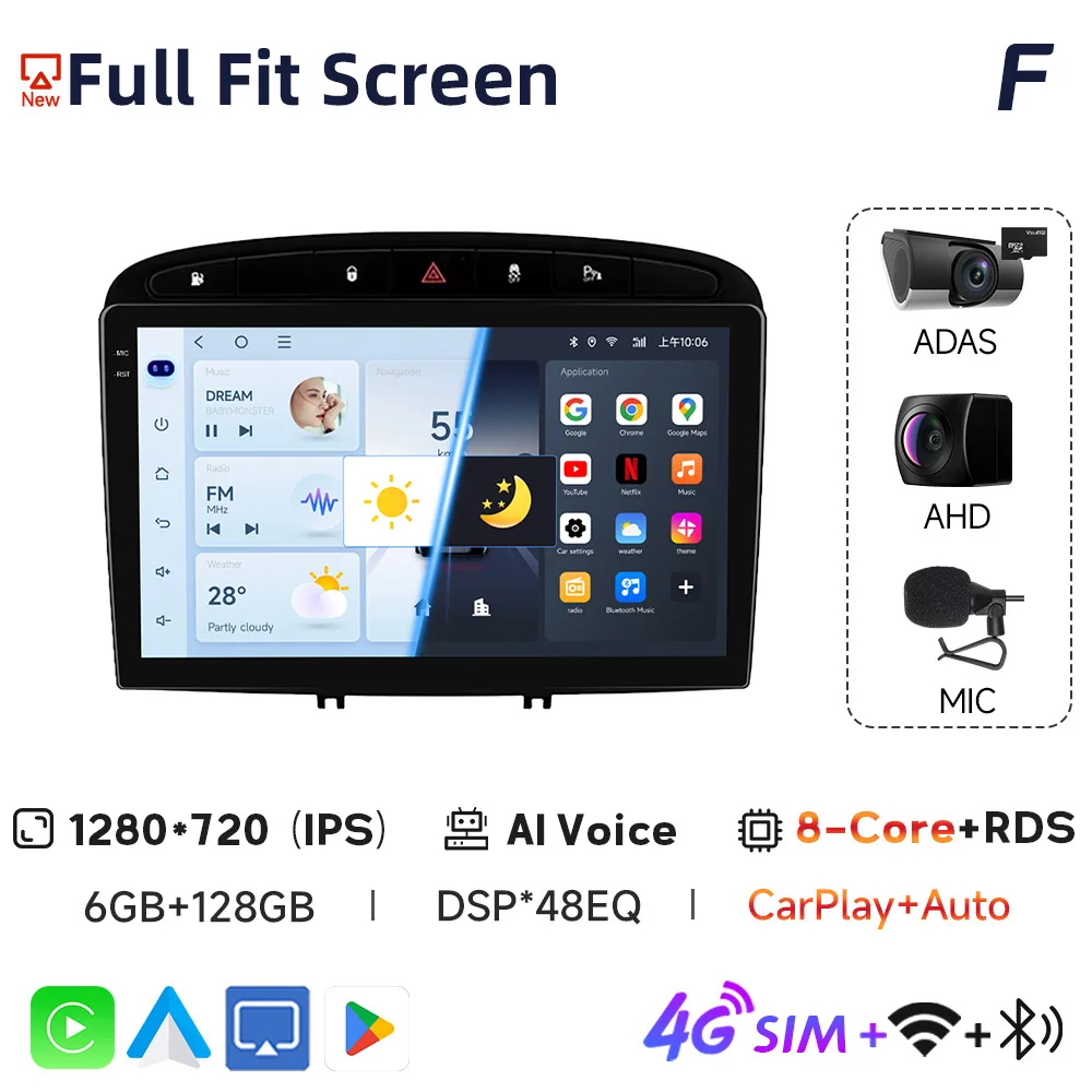 

Автомобильный радиоприемник JIUYIN для Peugeot 308 308SW 408 2012-2020 беспроводной CarPlay Android Auto автомобильные интеллектуальные системы No 2 din 2din DVD