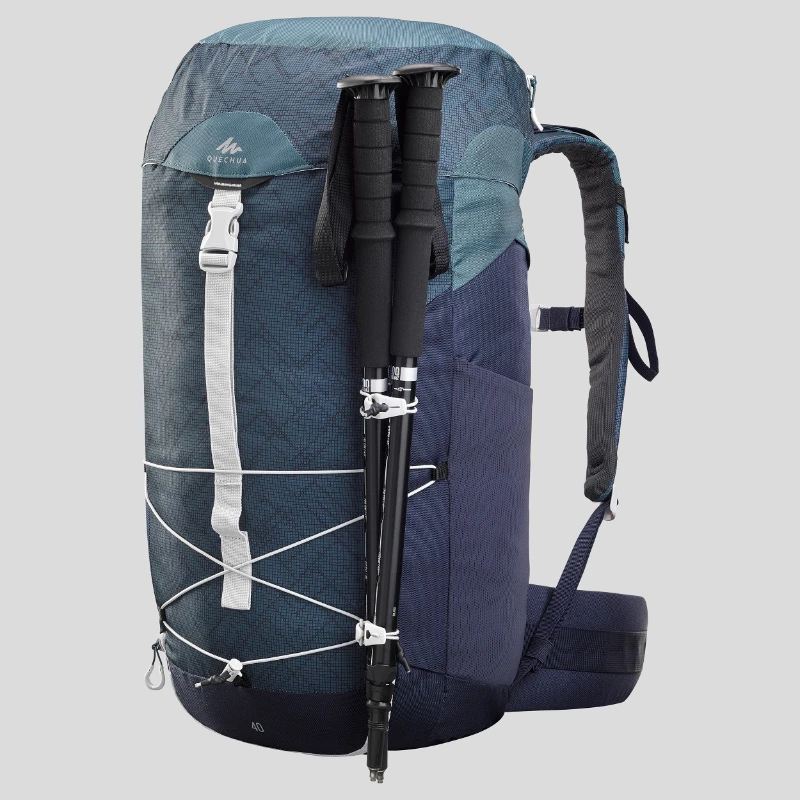 MH100, Adult 40 L Hiking Backpack, Unisex, Blue