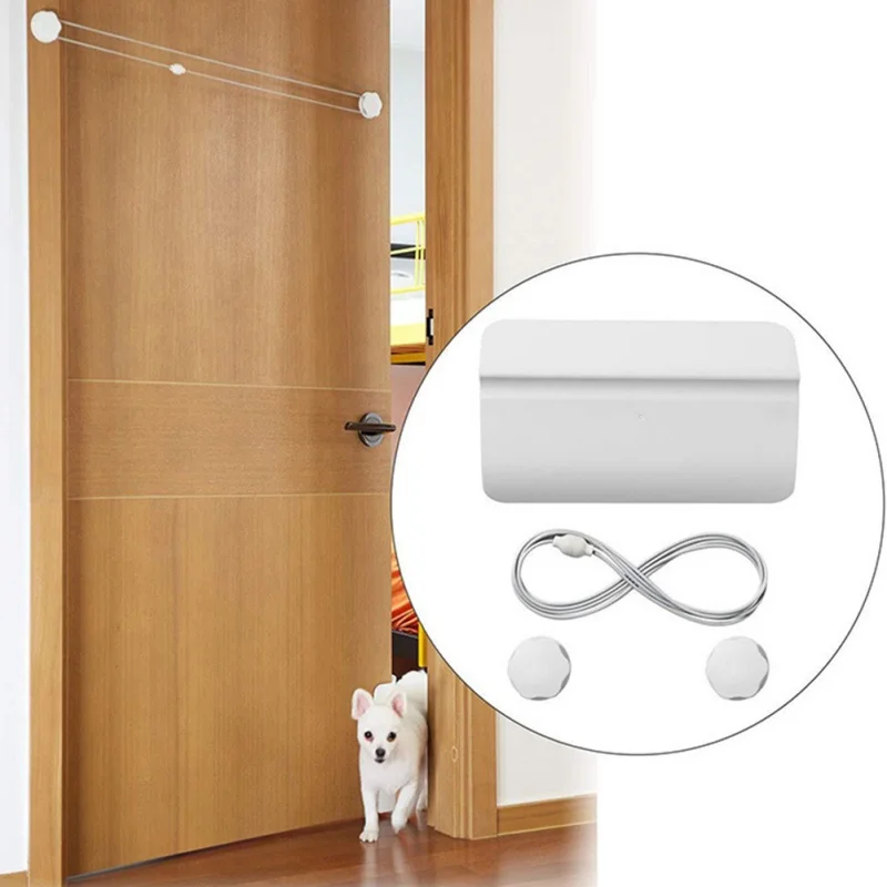 

Dog Cat Door Opener Pet Security Gate Automatical Puppy Kitten Punch Free Plastic Doors Fence Opening Safe Enter Freely