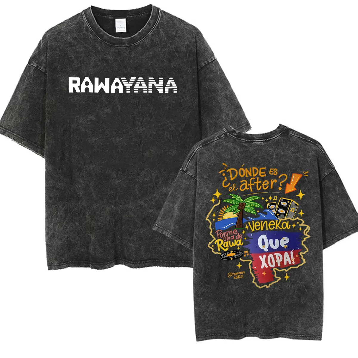 Фото Футболка Band Rawayana Veneka Album в винтажном стиле с эффектом потертости, унисекс, модная, в стиле хип-хоп и поп-музыки, повседневная, свободного кроя, с коротким рукавом №4