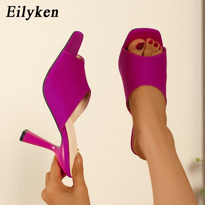 

Eilyken/Новинка 2022 года; Женские шлепанцы; Босоножки с открытым носком на тонком высоком каблуке; Женские высококачественные шлепанцы; Туфли-ло...