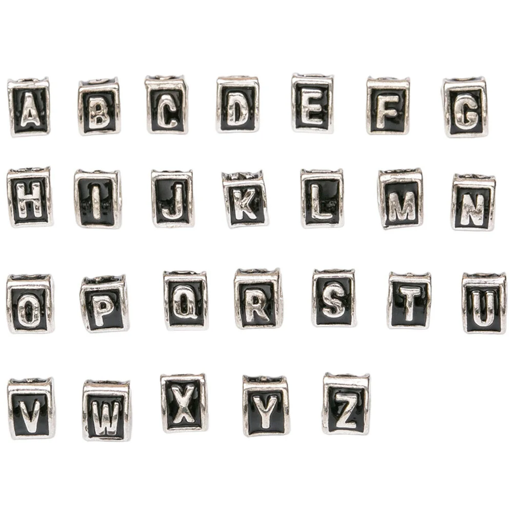 

26 Pcs Accessories DIY Letter Beads Metal Bracelet Alloy Making Alphabet Letters Make Bracelets Vintage