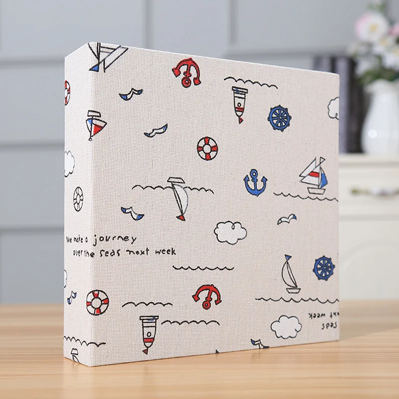

Null BBA 6 Inch 200 Pictures Storage Photo Album Canvas Retro Covers Scrapbook Couple Wedding Anniversary Album Family Photo
