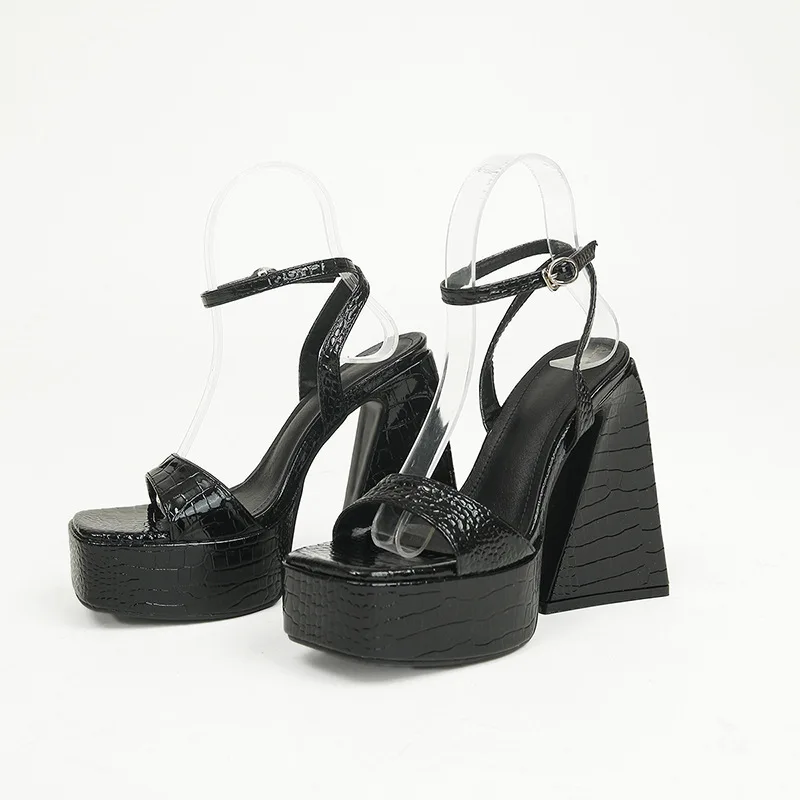 

Новинка, Брендовые женские сандалии, летняя обувь, красивые женские пикантные сандалии карамельных цветов на платформе и высоком каблуке, о...