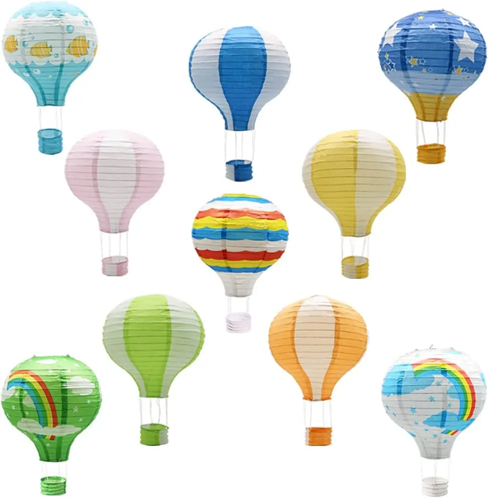 

10Pcs Hanging Hot Air Balloon Paper Lanterns Reusable Chinese Japanese Party Decorations Wedding Birthday Anniversary Christmas
