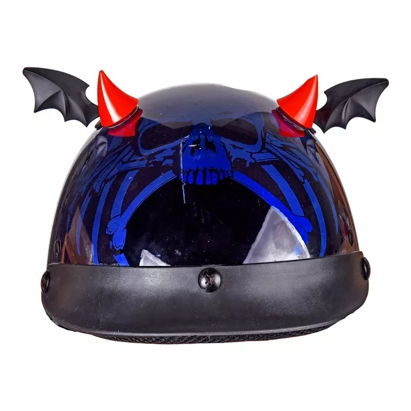 

1pc Multicolor Helmet Devil Horns Motorcycle Electric Car Styling Helmet Stickers Long Short Helmet Accessories