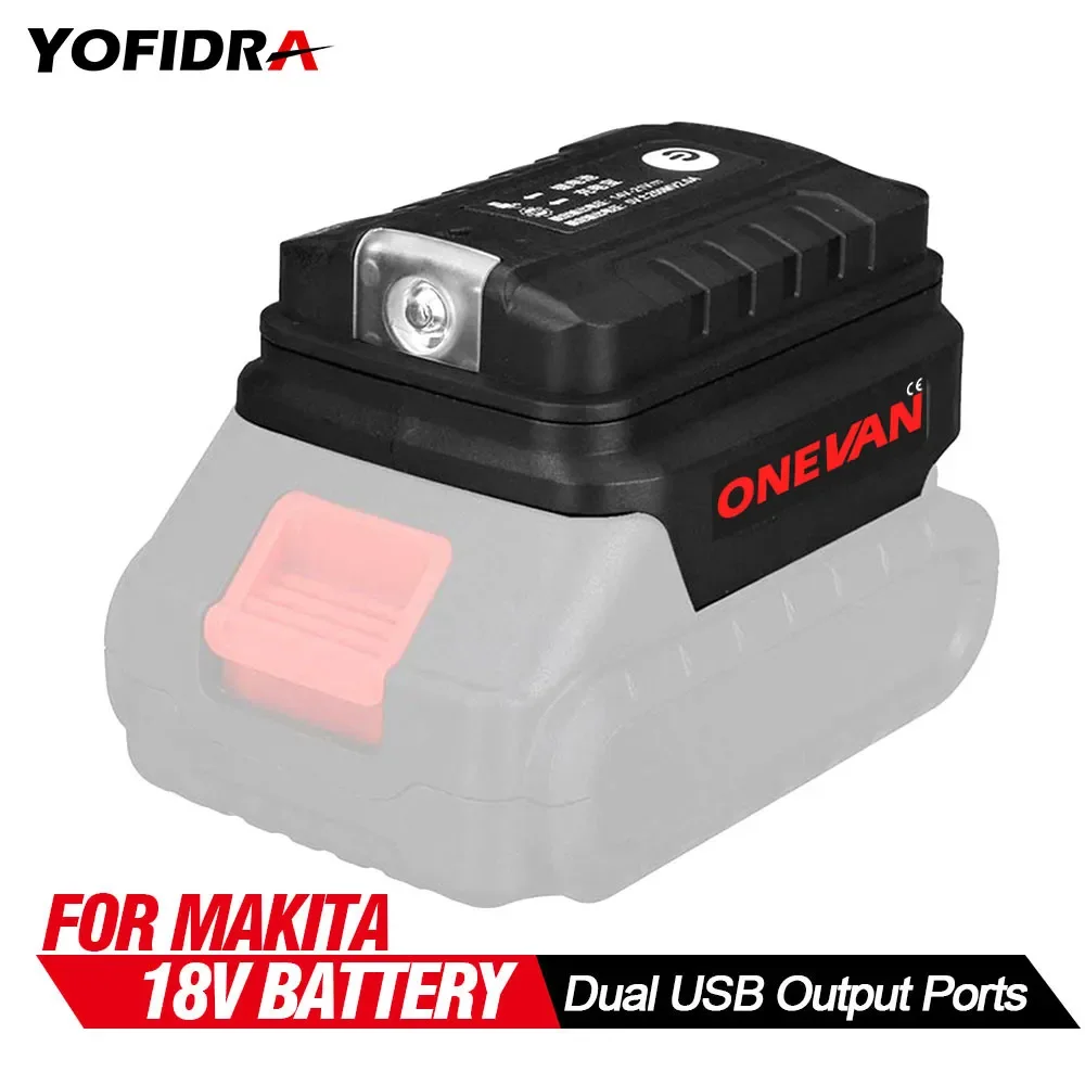 

Akumulator do akumulatorów litowo-jonowych 18V podwójne porty wyjściowe USB konwerter Power Bank ładowarka do telefonu z la