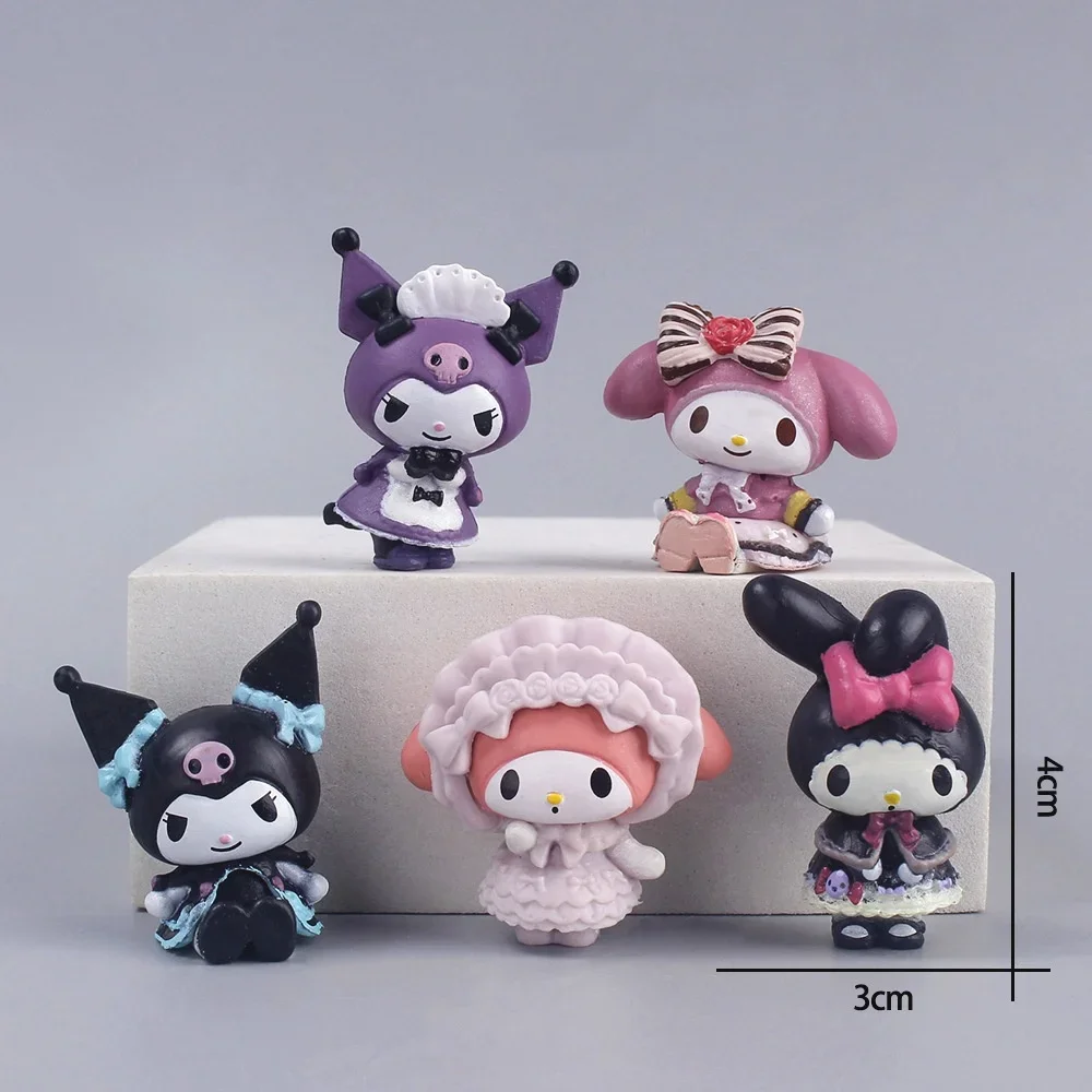 5 Стилей Набор Из Аниме-фигурок Sanrio Kawaii - Cinnamoroll Kurumi My Melody Декоративная Кукла Для