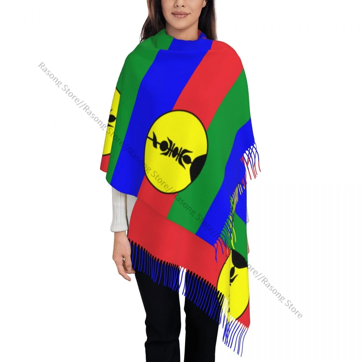 Большой шарф с кисточками 196*68 см зимняя теплая шаль из пашмины накидка Bufanda