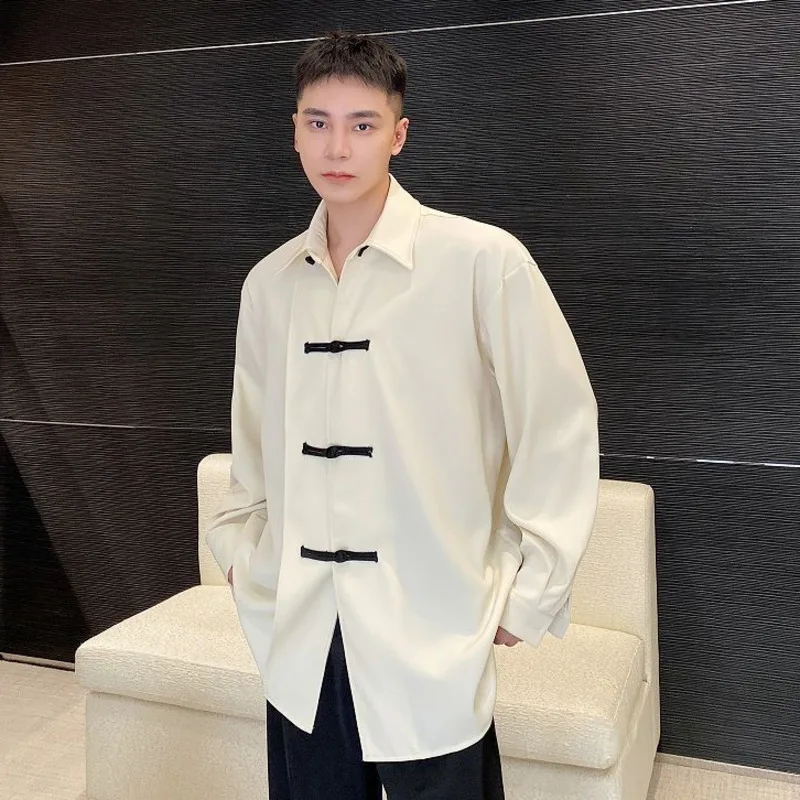 

Мужская одежда SYUHGFA, новый нишевой дизайн, рубашка с длинным рукавом, весна 2022, индивидуальный пуловер в китайском стиле, модные рубашки со ш...