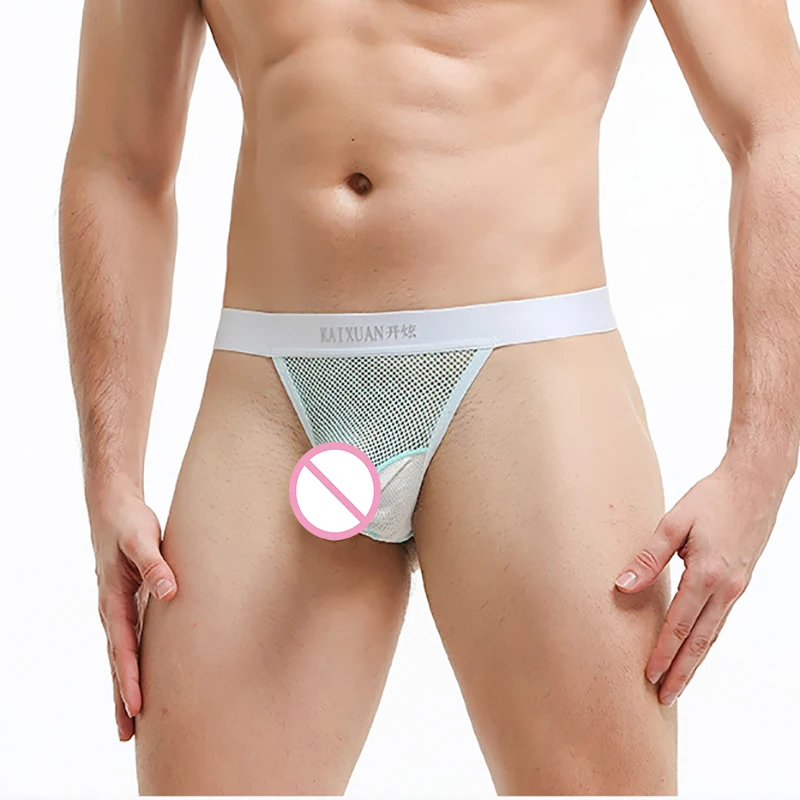 

Sexy Men Thongs G-string Erotic Mesh Long Penis Pouch String Homme T-back Gay Panties Low Waist Fishnet Underwear Slip Jockstrap