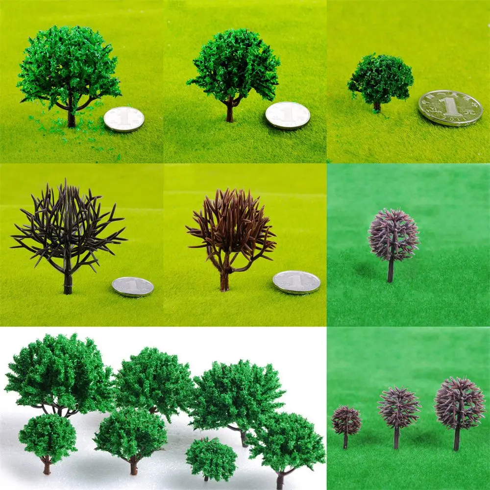 

5pcs New Plastic Model Flower Model Train Artificial Miniature Tree Scenery Railroad Decoration Building Landscape Accessories