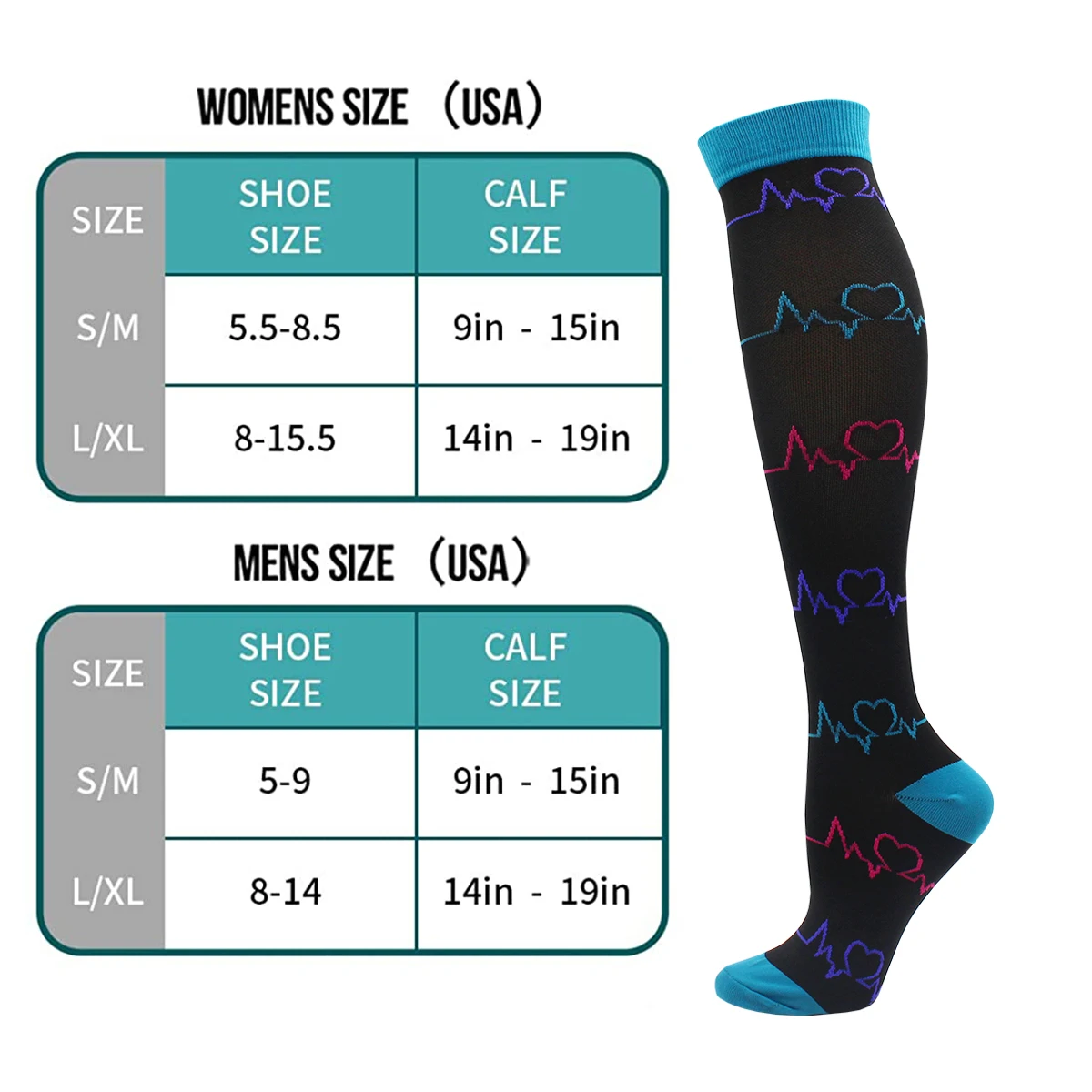 Wholesale Men and Women Compression Socks Prevent Varicose Veins Nursing Socks Outdoor Running Cycling Basketball Sports Socks