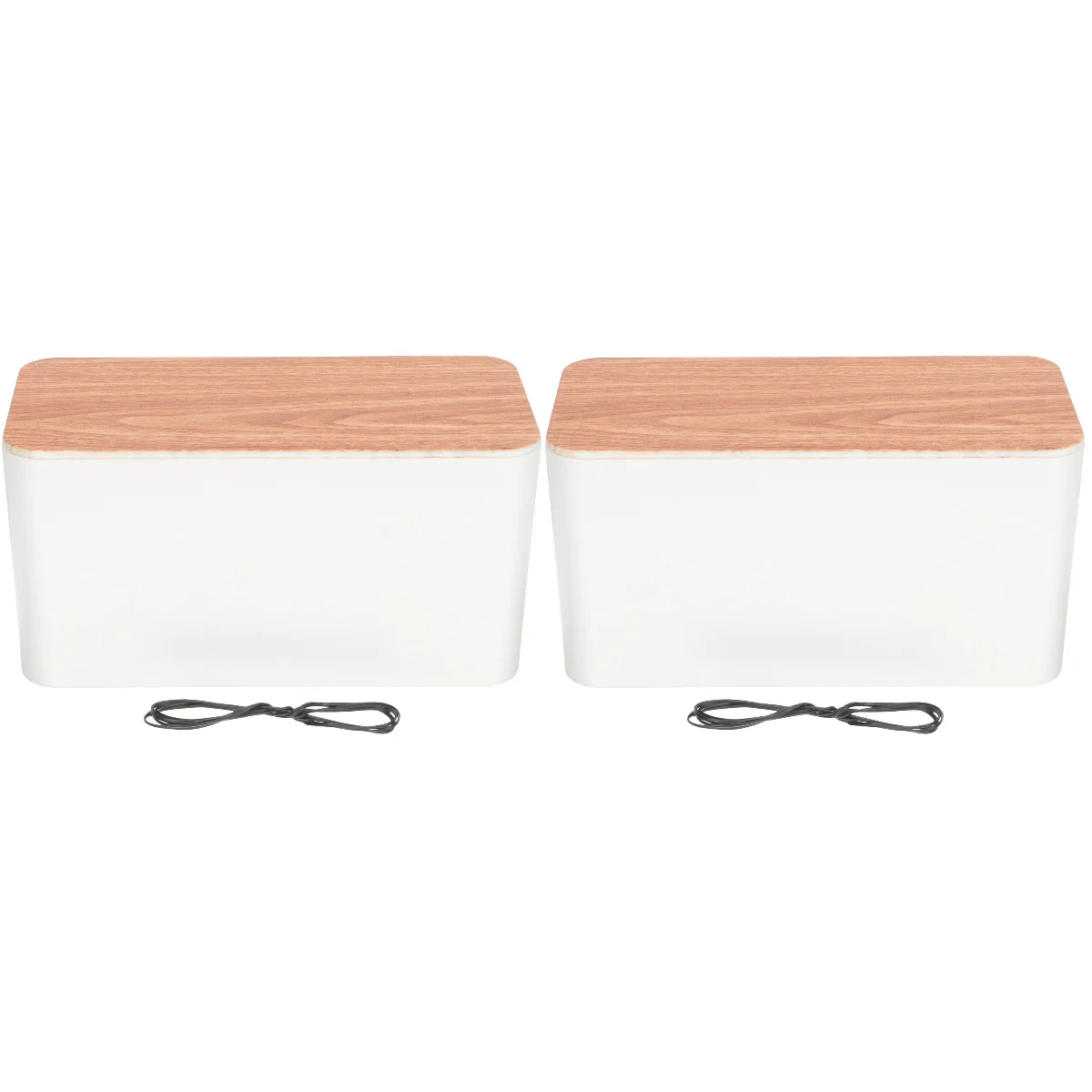 

2pcs Household Cord Storage Box Delicate Cable Organizer Wear-resistant Wire Organizer