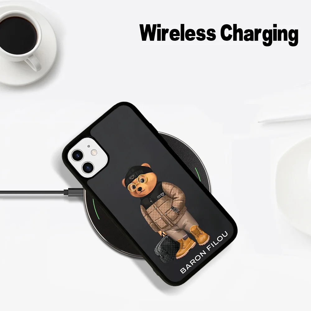 Fashion B-Baron F-Filou Bear Phone Case Magesafe Magnetic Wireless Charge For iPhone 16 11 12 13 14 15 Pro Max Plus Mini