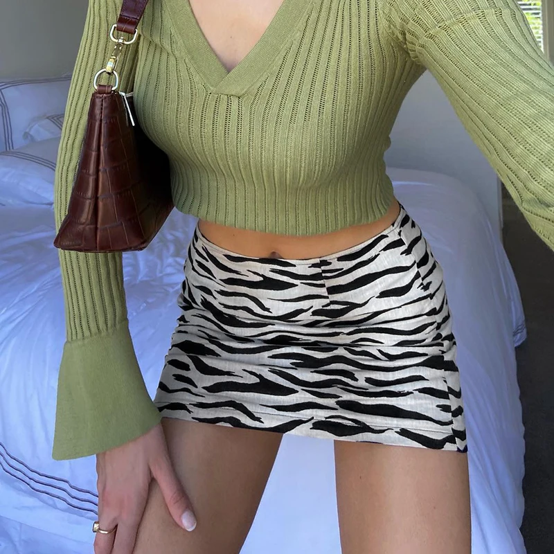 

Hot Selling Item Women's Skirt Sexy Zebra Print Stretch Tight-fitting Hip Skirt European and American Style 2023 New