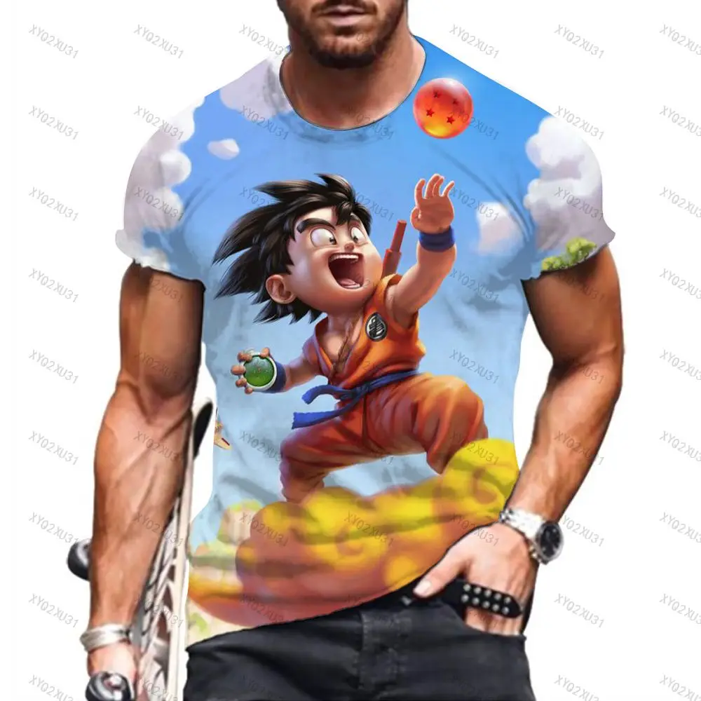 

New Dragon Ball Z T-shirt Short Goku 2024 Men Sleeve Tee Streetwear Tops Anime Harajuku Style Children's Ropa Hip Hop Y2k
