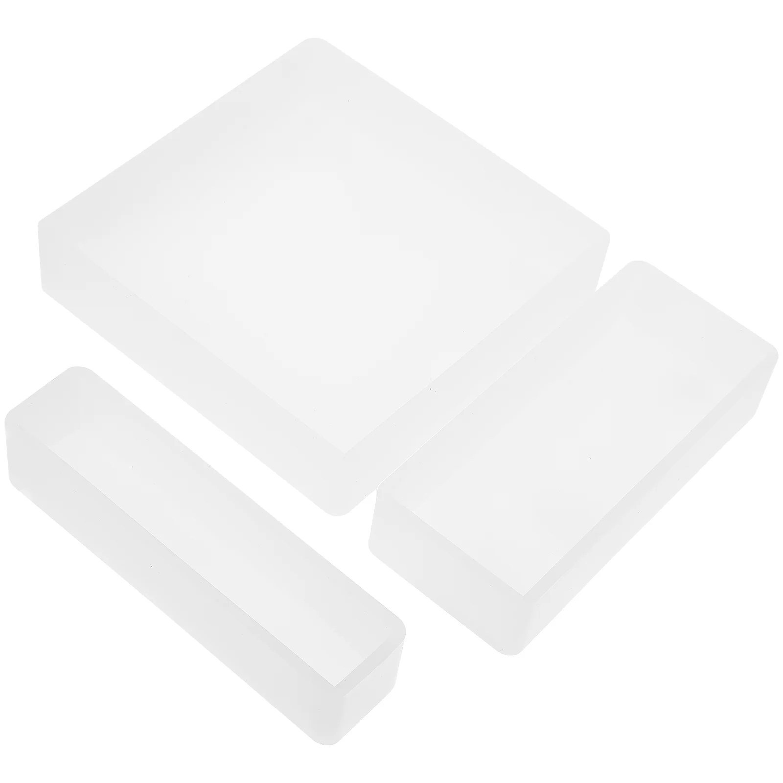 

3 Pcs Square Tool Resin Table Mold DIY Home Decor Silicone Molds Epoxy Cuboid White Crafts Rectangle Ornament