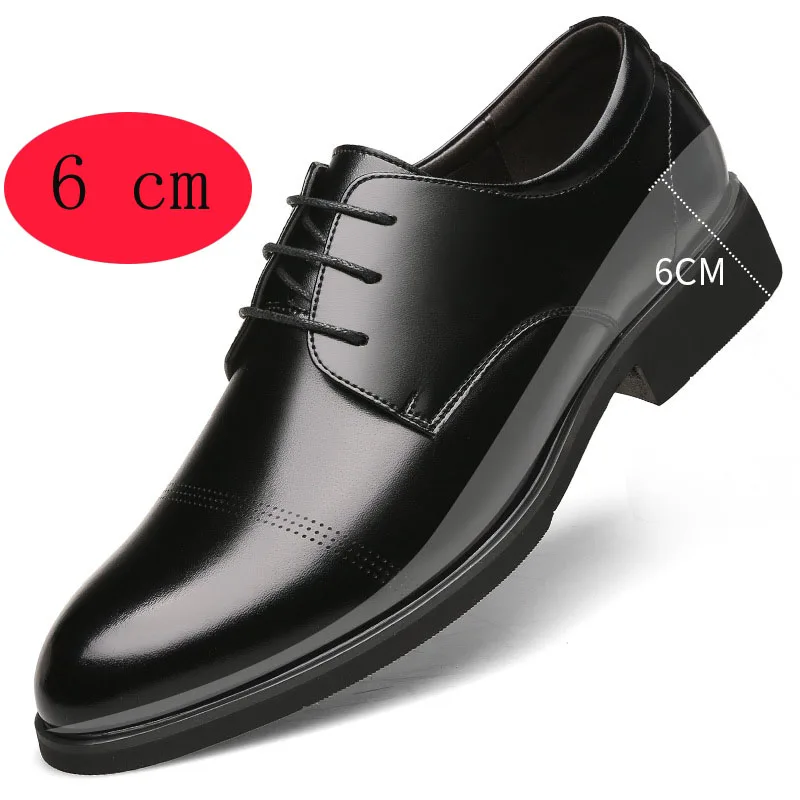 

Height Increasing Shoes Men Taller Elevator 6CM Invisible Insole For Men Heighten Increased Oxfords