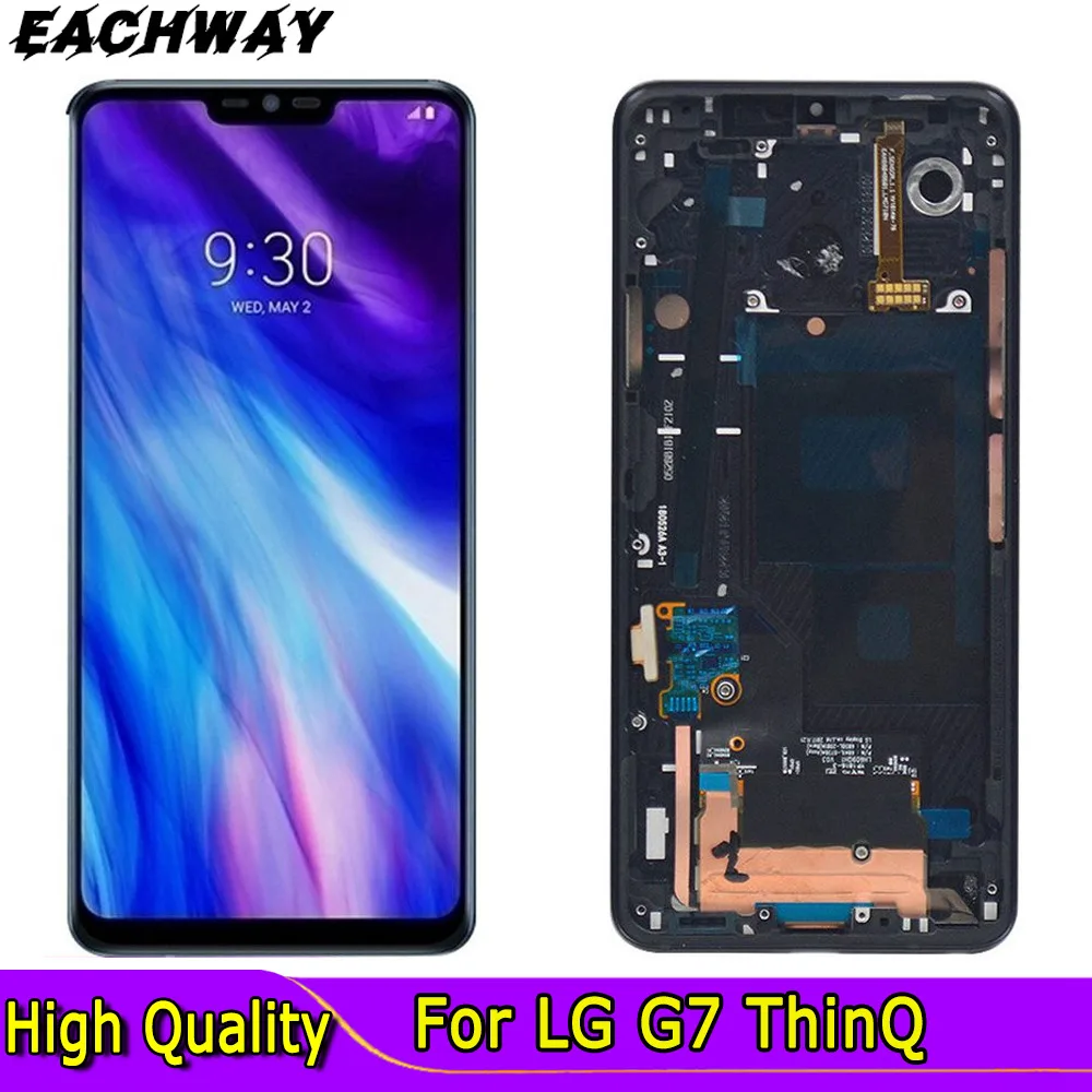 ЖК-дисплей для LG G7 ThinQ, ЖК-дисплей с рамкой для LG G7 G710EMW 6,1 дюйма, ЖК-дисплей со стандартными запасными частями