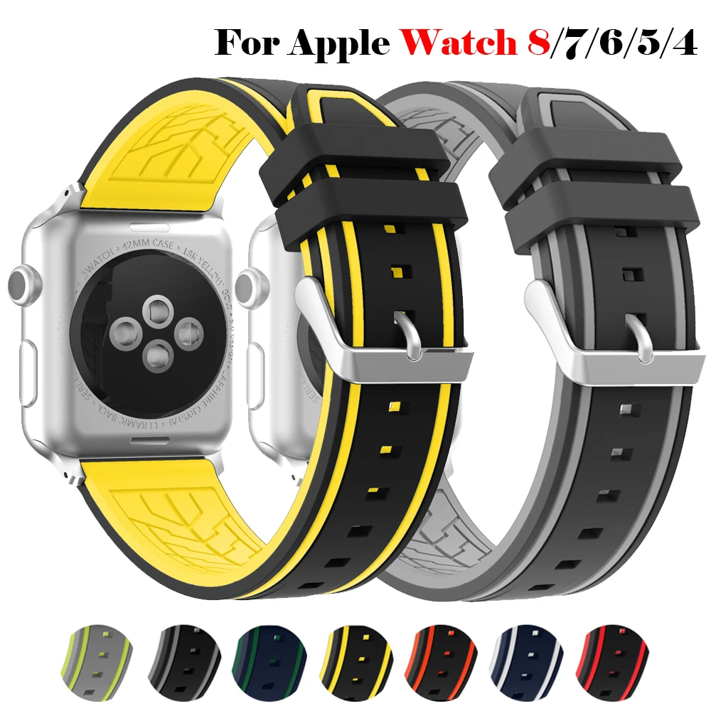 

Silicone strap For Apple Watch band 49mm 45mm 41mm 44mm 40mm 49 mm watch band bracelet correa iWatch series ultra 8 7 3 4 5 6 se