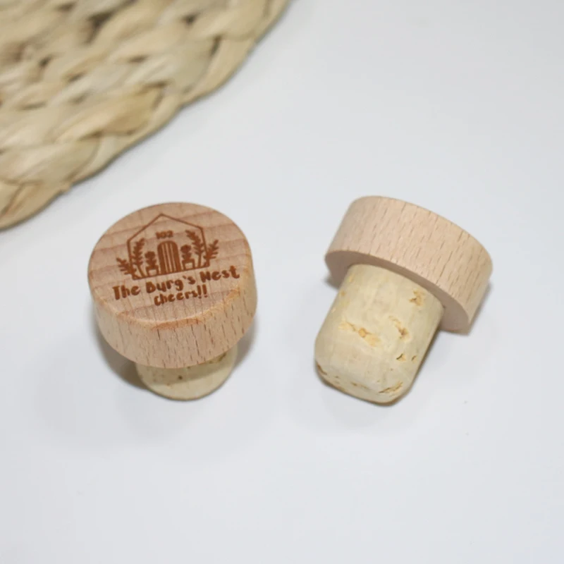 Деревянная пробка для бутылки вина с гравировкой на заказ свадебный декор