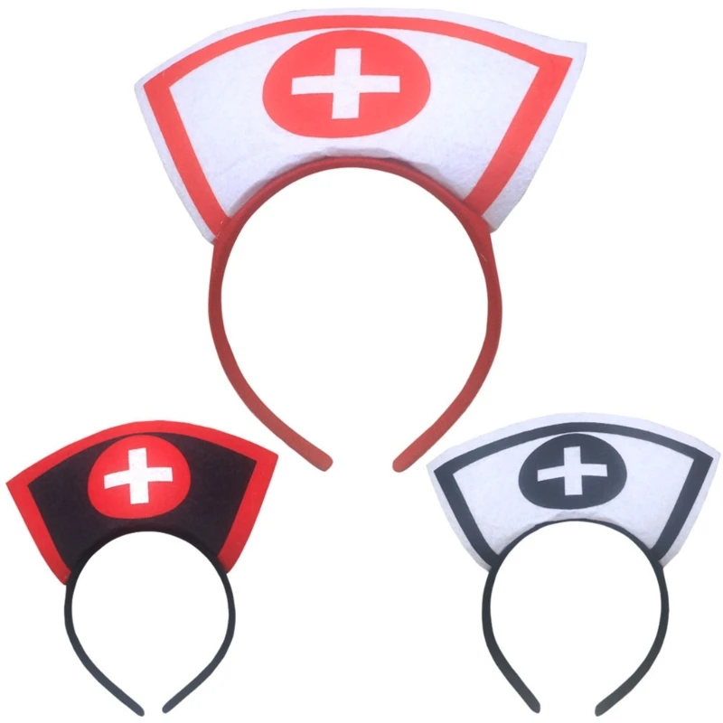 

Шляпа медсестры, повязки на голову, повязки для волос на Хэллоуин, обруч для волос для косплея, повязки на голову, праздничные