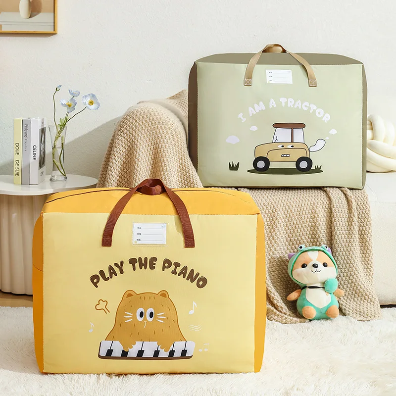 

Kindergarten Quilt Storage Bag Cartoon Large Capacity Children Luggage Moving Packing Bag Portable Wardrobe Clothing Bag