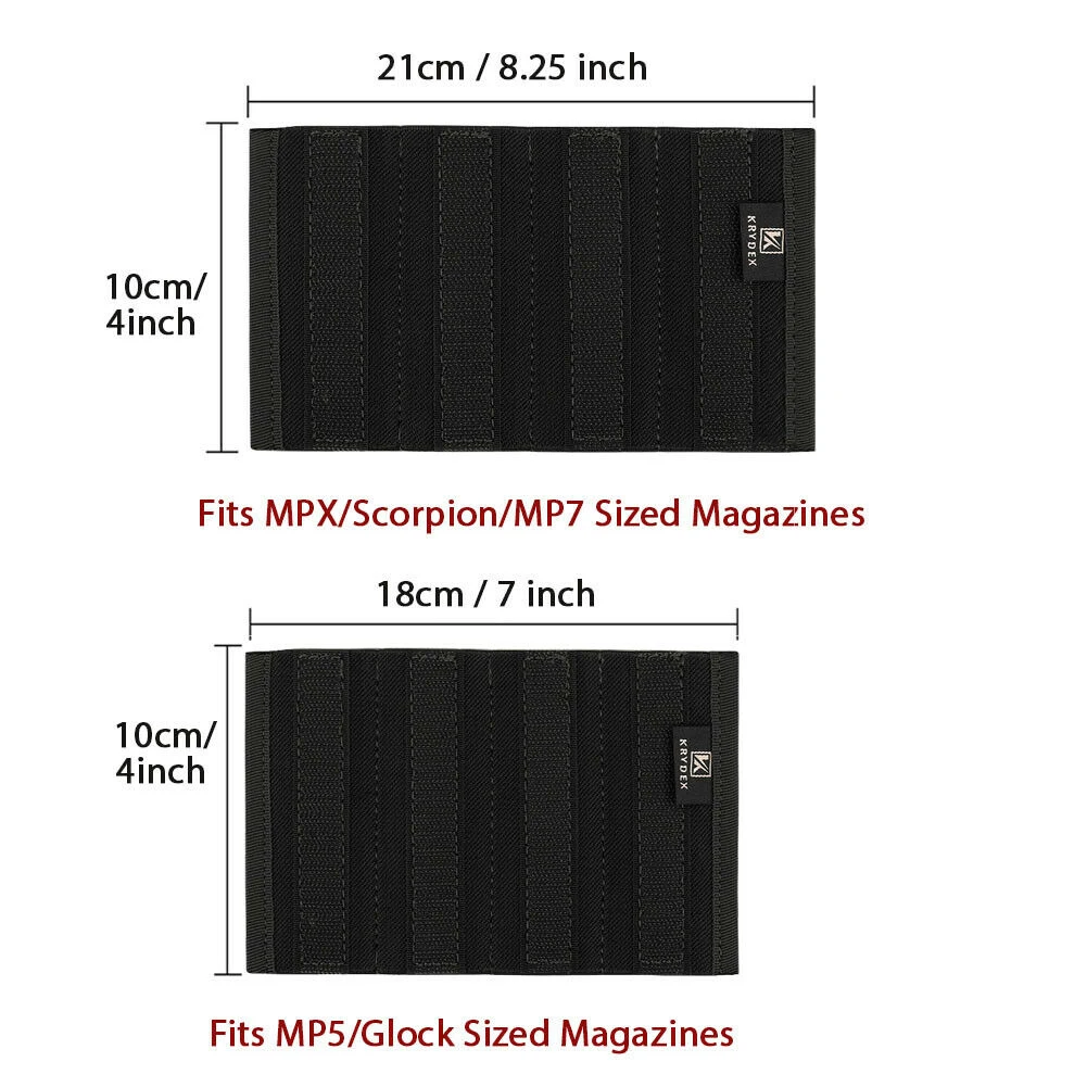 Тактическая эластичная четырехместная сумка для магазина KRYDEX MP5 MP7 Glock MK3 MK4
