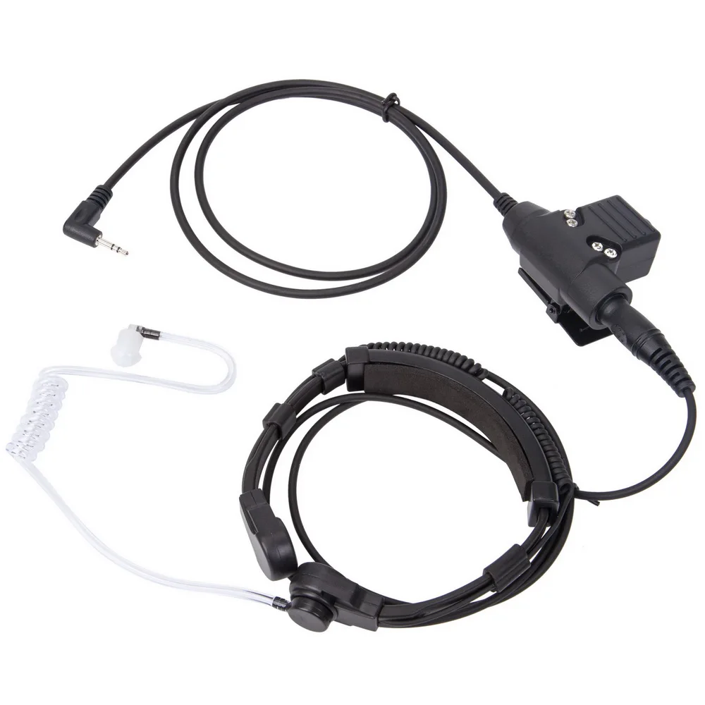 U94 PTT+7.1mm Tactical Telescopic Throat cControlled Walkie Talkie Headset for Motorola TLKR T80 T60 T5 T6200