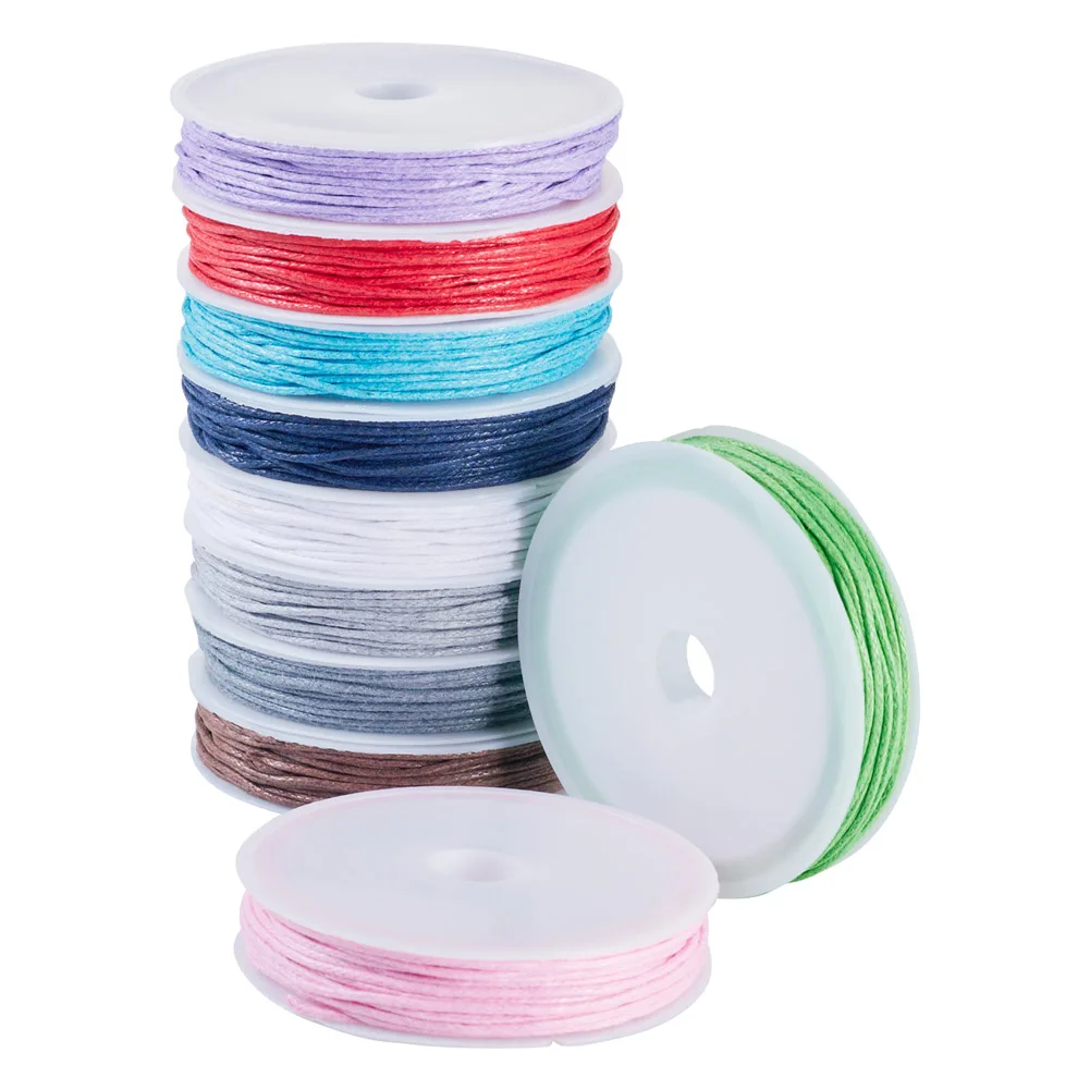 6 8 м/рулон 1 мм вощеные хлопковые шнуры многослойный круглый шнур макраме для